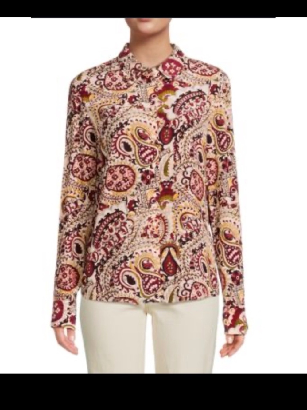 ba&sh Paisley Button Down Shirt - size small